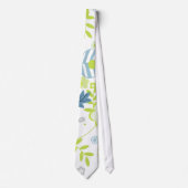 Green and blue flowers ネクタイ (正面)