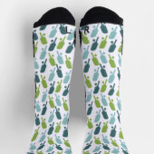 Green and Blue Pickleball Patterned ソックス (上部)