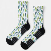 Green and Blue Pickleball Patterned ソックス (左)