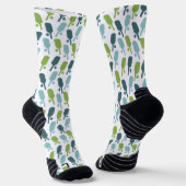 Green and Blue Pickleball Patterned ソックス (傾斜あり)