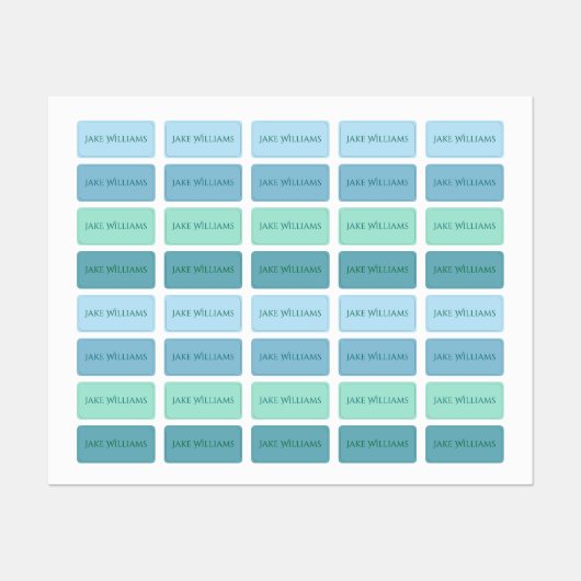 Green and Blue School Clothing Kids' Labels ラベル (シート)