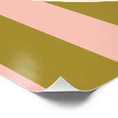 Green and Blush Pink Striped “Drinks Menu” Wedding ポスター (コーナー)