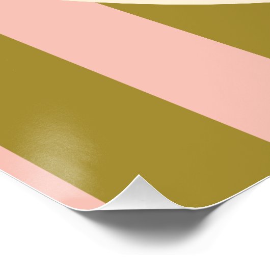 Green and Blush Pink Striped “Drinks Menu” Wedding ポスター (コーナー)