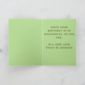 Green And Brown Textured Nature Birthday  カード (内部)
