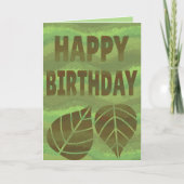 Green And Brown Textured Nature Birthday  カード (正面)