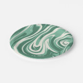Green and Cream Marble Swirl ペーパープレート (アングル)
