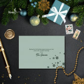 Green and Faux Gold Snowflake Holiday Photo Card カード
