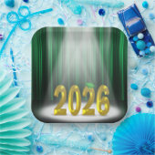 Green and Gold 2026 Graduation in Spotlight ペーパープレート (パーティー)