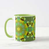 Green and Gold Abstract Coffee Mug マグカップ (左)