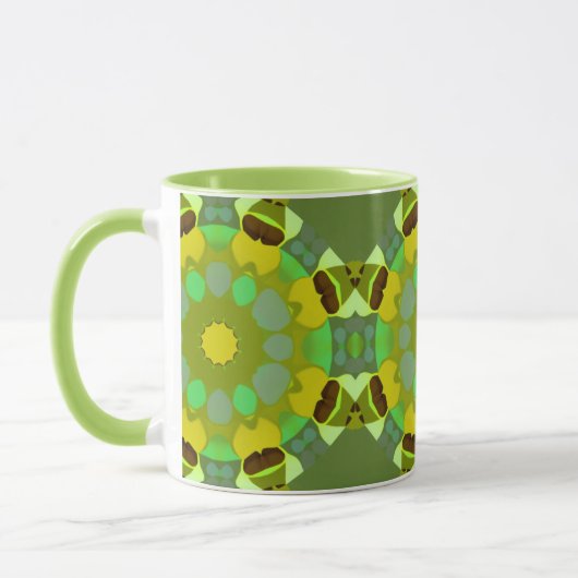 Green and Gold Abstract Coffee Mug マグカップ (左)