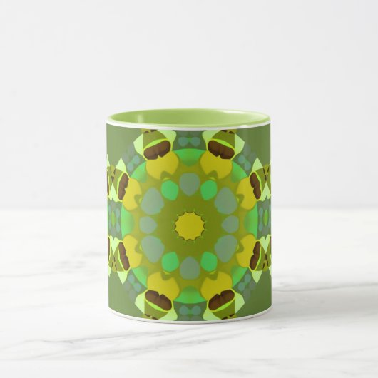 Green and Gold Abstract Coffee Mug マグカップ (中央)