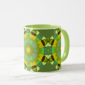 Green and Gold Abstract Coffee Mug マグカップ (正面右)
