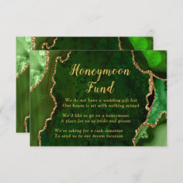 Green and Gold Agate Honeymoon Fund エンクロージャーカード