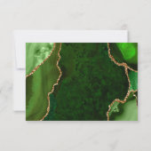 Green and Gold Agate Marble 出欠カード (裏面)