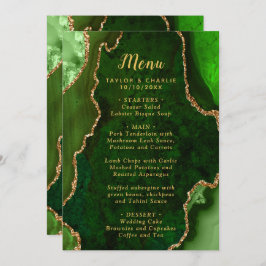 Green and Gold Agate Marble Wedding メニュー