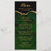 Green and Gold Agate Marble Wedding メニュー (正面)