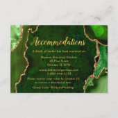 Green and Gold Agate Wedding Accommodations エンクロージャーカード (正面)