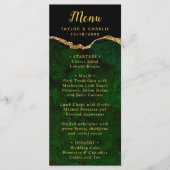 Green and Gold Agate Wedding Menu メニュー (正面)