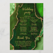 Green and Gold Agate Wedding Program プログラム (裏面)