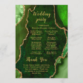 Green and Gold Agate Wedding Program プログラム (裏面)