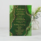 Green and Gold Agate Wedding Program プログラム (スタンド正面)