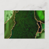 Green and Gold Agate Wedding Reception エンクロージャーカード (裏面)