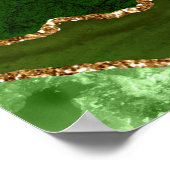 Green and Gold Agate Wedding Seating Chart ポスター (角)