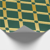 Green and Gold Arabesque Wrapping Paper (Roll) ラッピングペーパー (角)