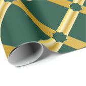 Green and Gold Arabesque Wrapping Paper (Roll) ラッピングペーパー (ロールコーナー)