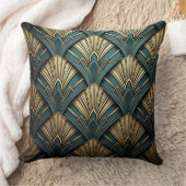 Green and Gold Art Deco Fan クッション (ブランケット)