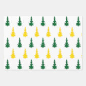 Green and Gold Christmas 3-Pack Gift Wrap ラッピングペーパーシート (正面2)