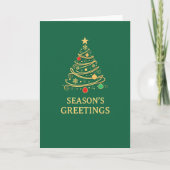 Green and Gold Christmas Christmas Card カード (正面)