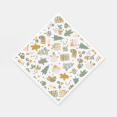 Green And Gold Christmas Holiday Party スタンダードランチョンナプキン (角)