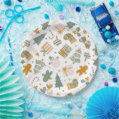 Green And Gold Christmas Holiday Party ペーパープレート (パーティー)