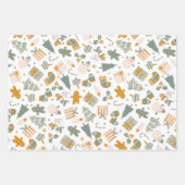 Green And Gold Christmas Holiday Party ラッピングペーパーシート (正面3)