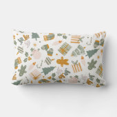 Green And Gold Christmas Holiday Party ランバークッション (裏面)