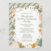 Green And Gold Christmas Holiday Party 招待状 (正面/裏面)