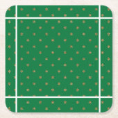 Green and Gold Christmas Party スクエアペーパーコースター (正面)