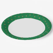 Green and Gold Christmas Party ペーパープレート (アングル)