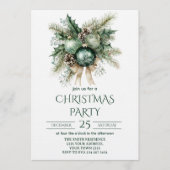 Green and Gold Christmas Party 招待状 (正面)