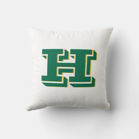 Green and Gold College Style Initial Monogram クッション (裏面)