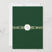 Green and Gold Damask Wedding Invitation 招待状 (裏面)