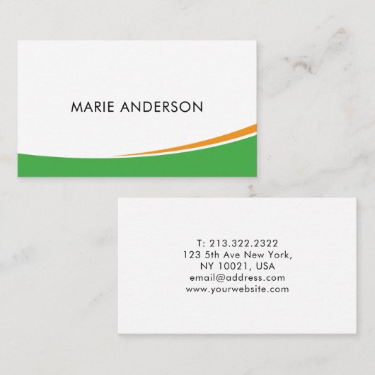 Green and Gold Elegant Business card. 名刺 (正面/裏面)