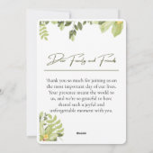 Green and Gold Elegant Wedding Thank You card シーズンカード (裏面)
