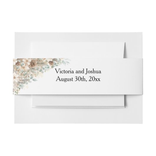 Green and gold floral 招待状ベリーバンド (正面例)