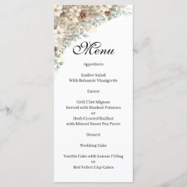 Green and gold floral Menu メニュー