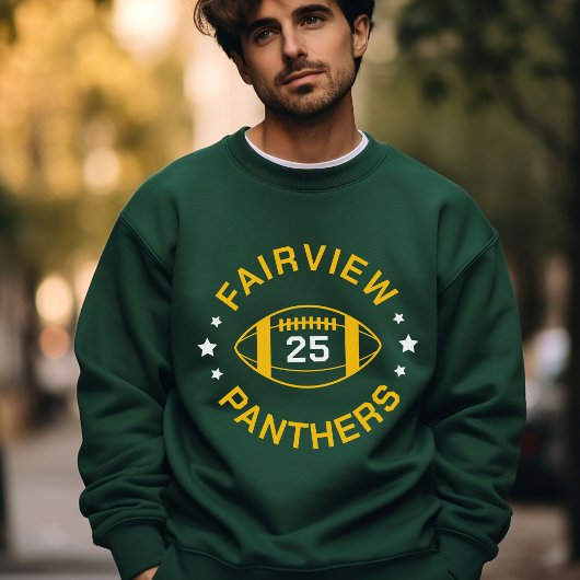 Green and Gold Football Player Jersey Number スウェットシャツ