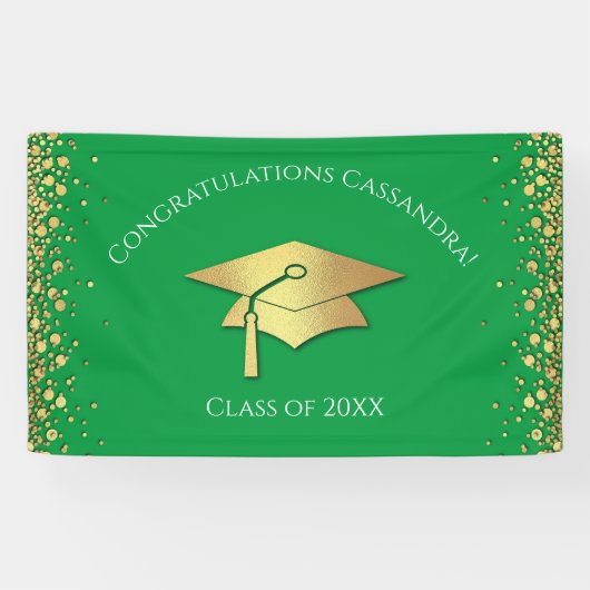 Green and Gold Graduation 横断幕 (横)