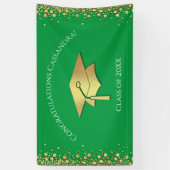 Green and Gold Graduation 横断幕 (縦)