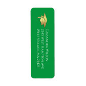 Green and Gold Graduation Return Address ラベル (正面)